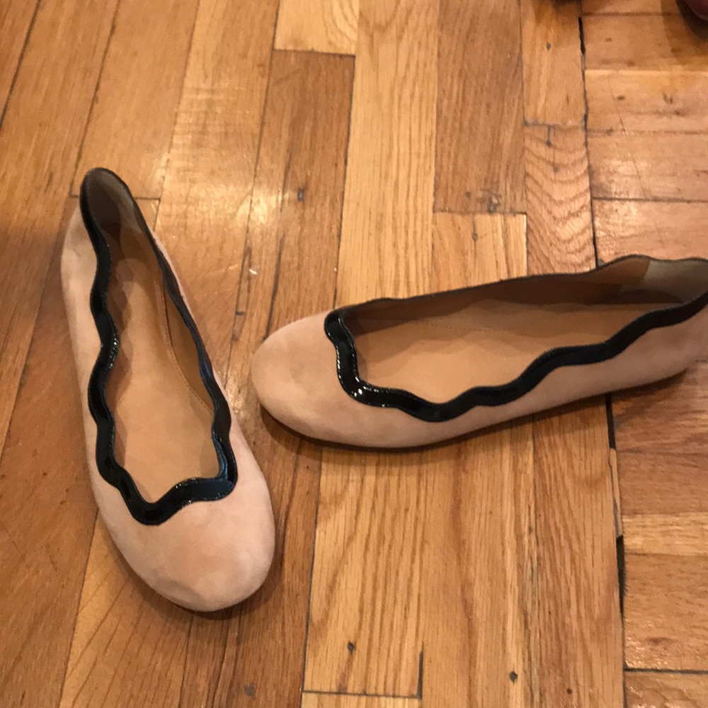 JCrew scalloped suede flats